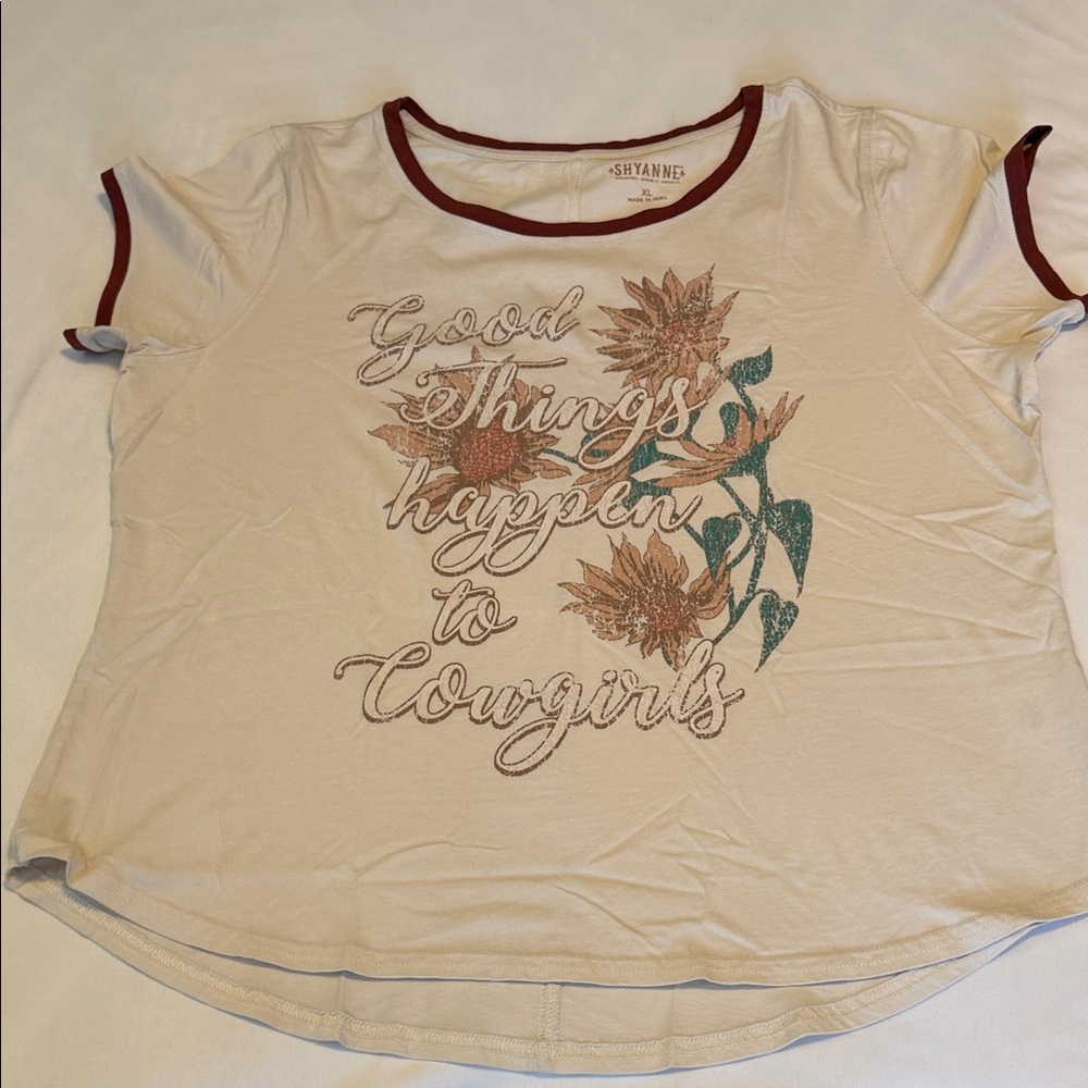 Shyanne Cream and Brown Graphic Tee
